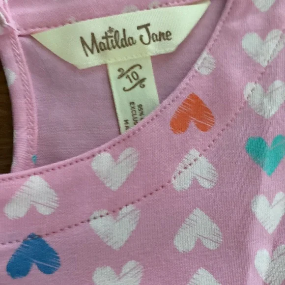 Matilda Jane Size 10 Pink Hearts Dress - Picture 2 of 3